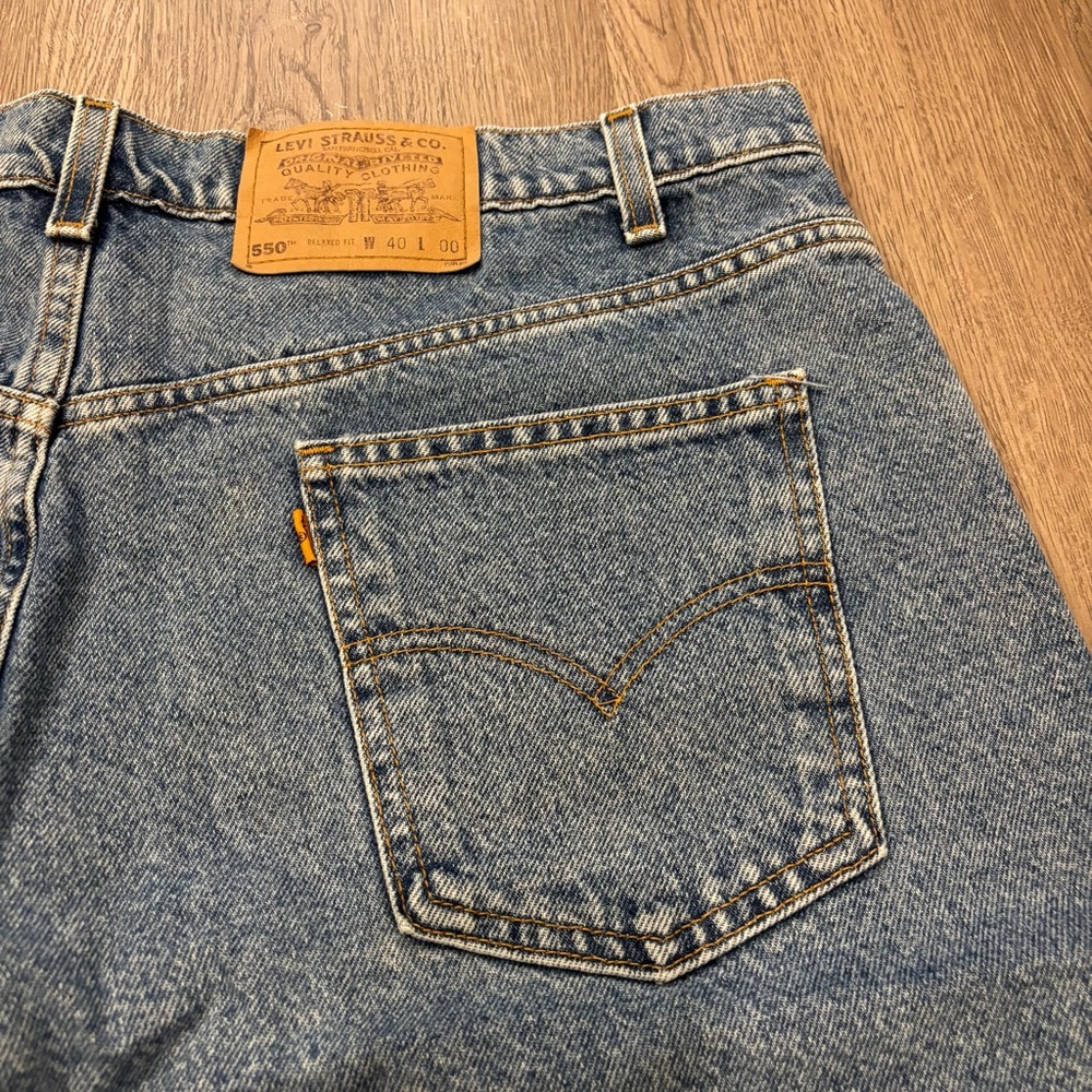 Vtg 1998 Levi’s 550‎ Orange Tab Denim Jean Shorts Jorts Men’s 40 Y2K - Picture 6 of 7